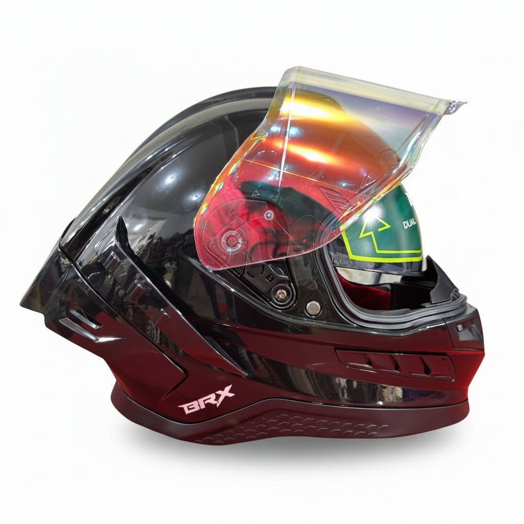 MOTOVOX CASCO CERTIFICADO NEGRO BRILLANTE