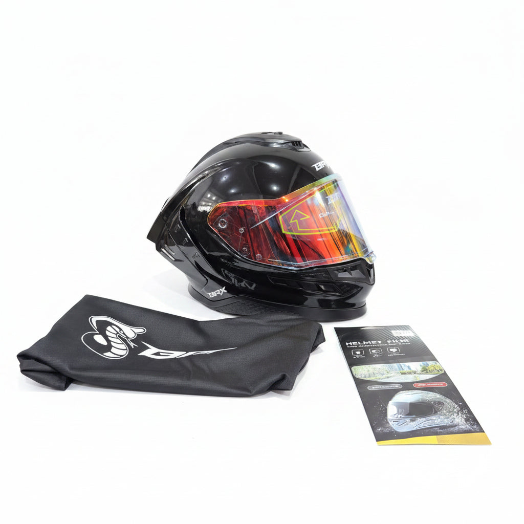MOTOVOX CASCO CERTIFICADO NEGRO BRILLANTE